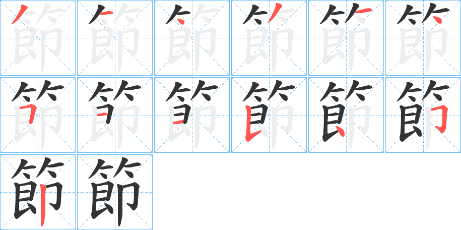 節字的笔顺