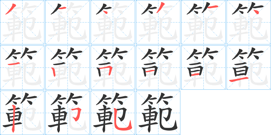 範字的笔顺