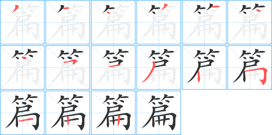 篇字的笔顺