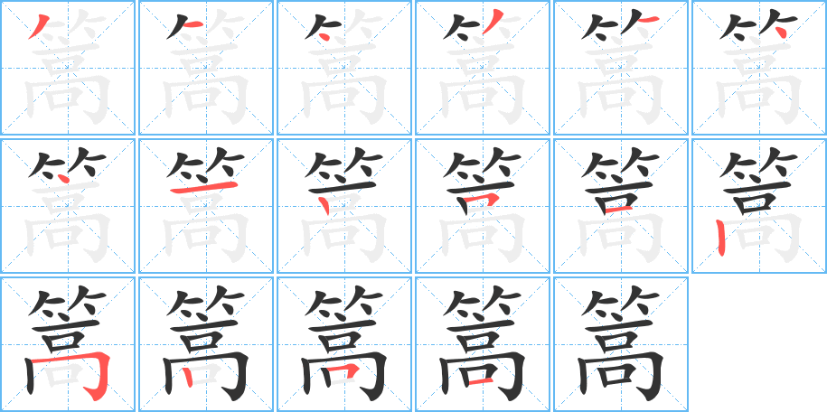 篙字的笔顺