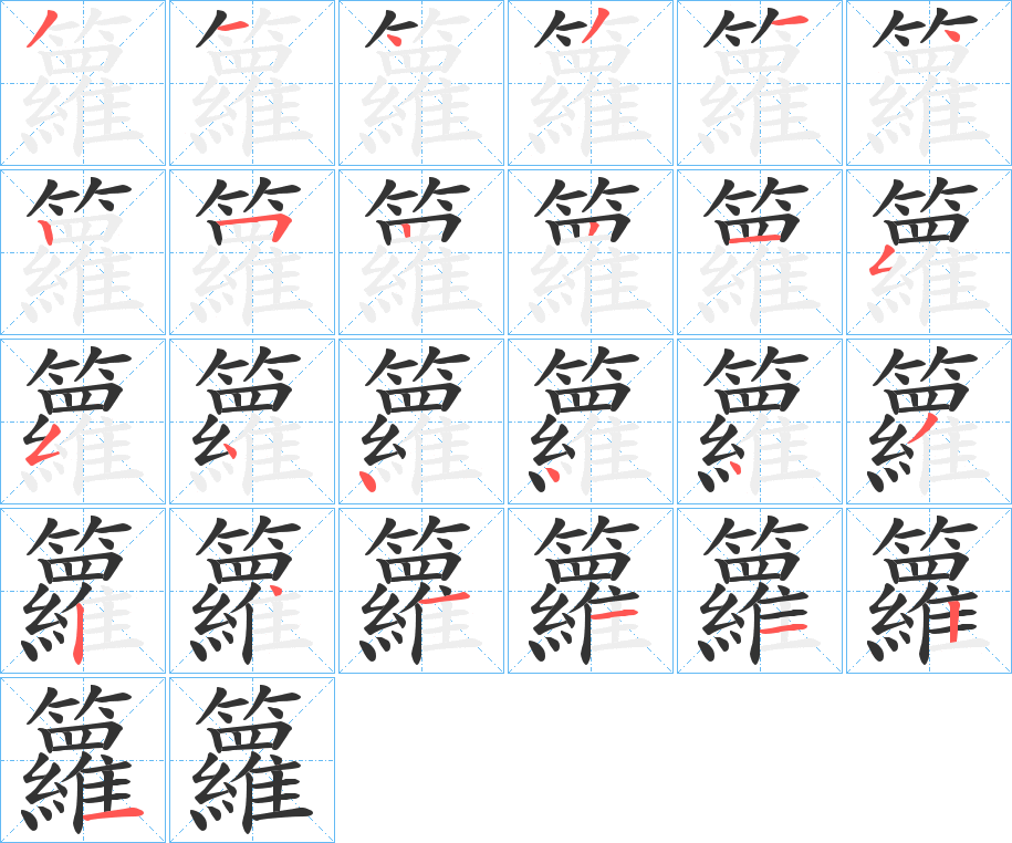 籮字的笔顺