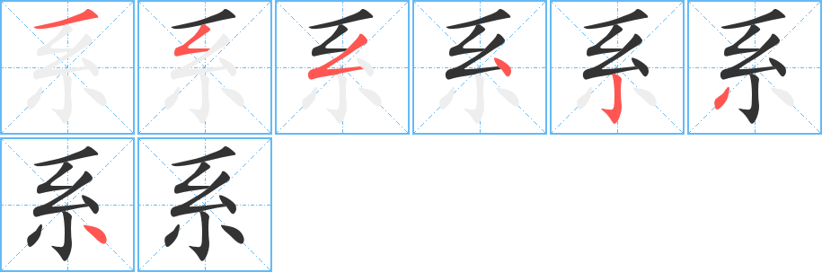 系字的笔顺