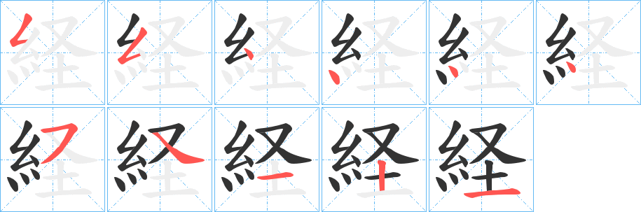 経字的笔顺