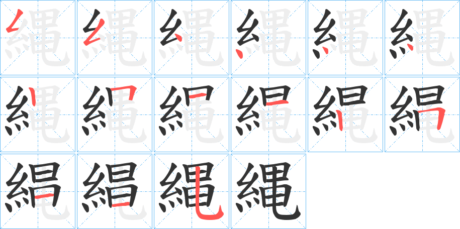 縄字的笔顺