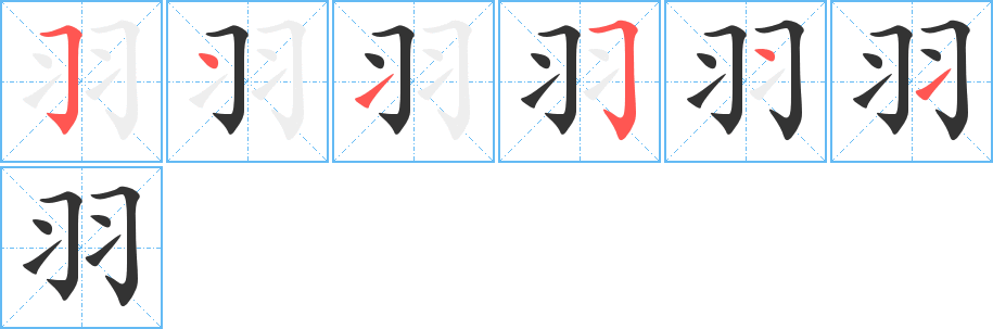 羽字的笔顺