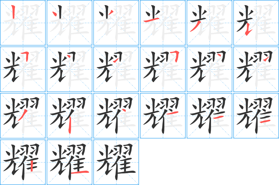 耀字的笔顺