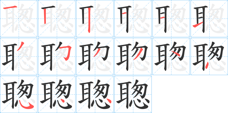聦字的笔顺