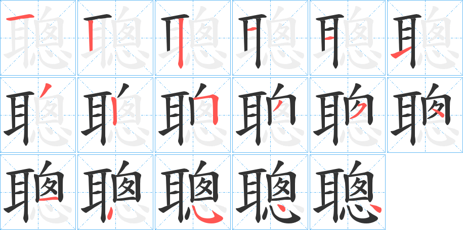 聰字的笔顺