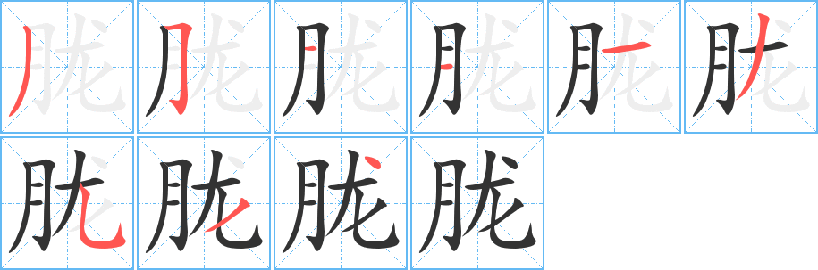 胧字的笔顺