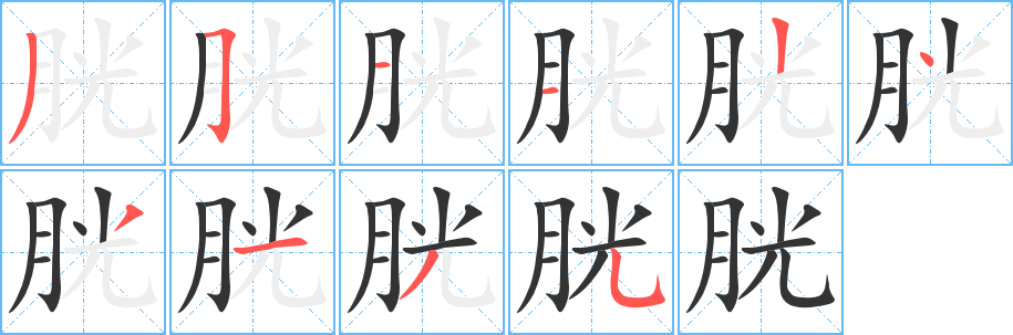 胱字的笔顺