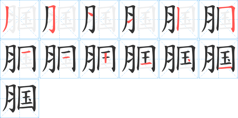腘字的笔顺