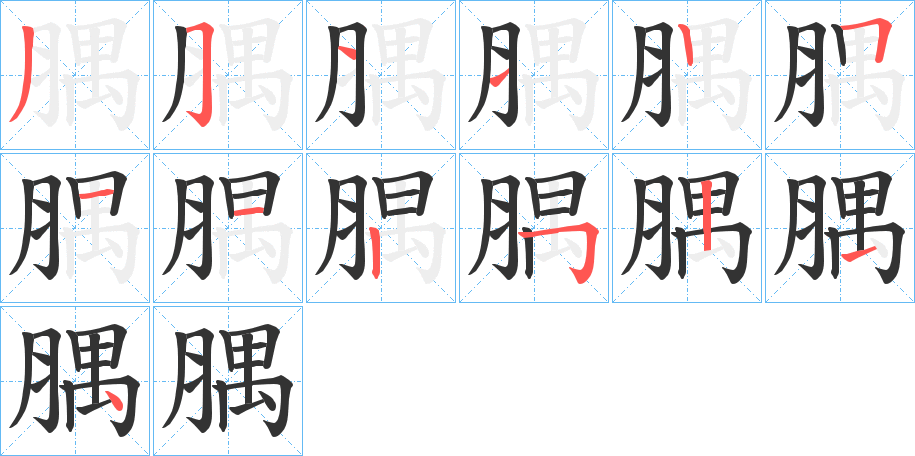 腢字的笔顺