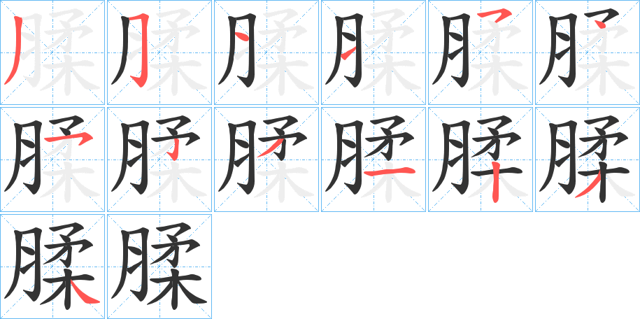 腬字的笔顺