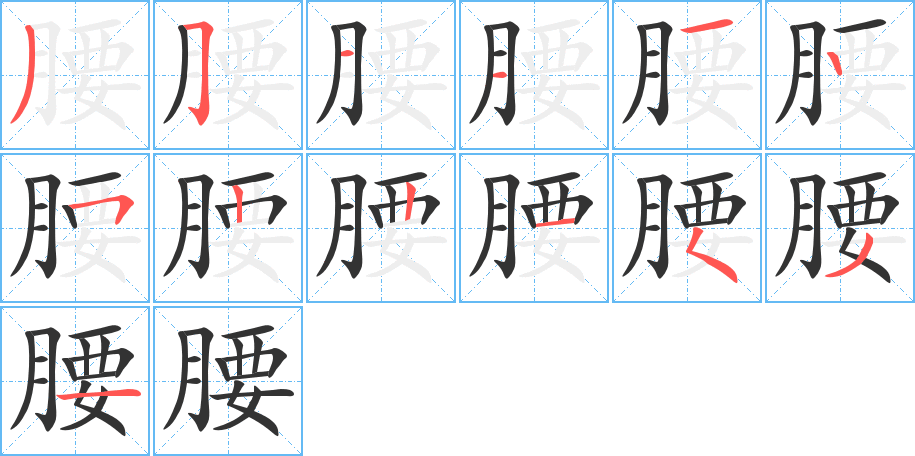 腰字的笔顺