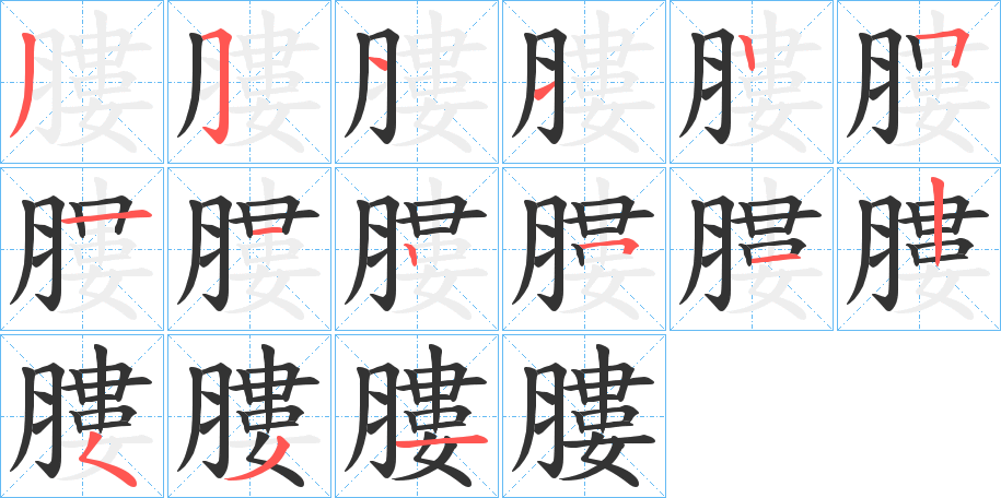 膢字的笔顺