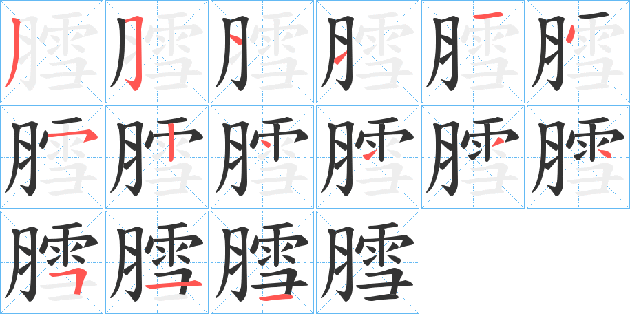 膤字的笔顺