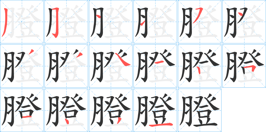 膯字的笔顺