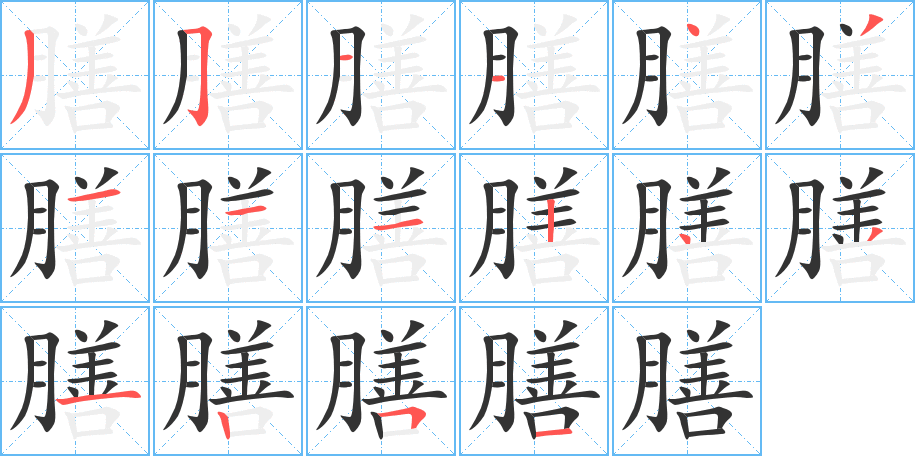 膳字的笔顺