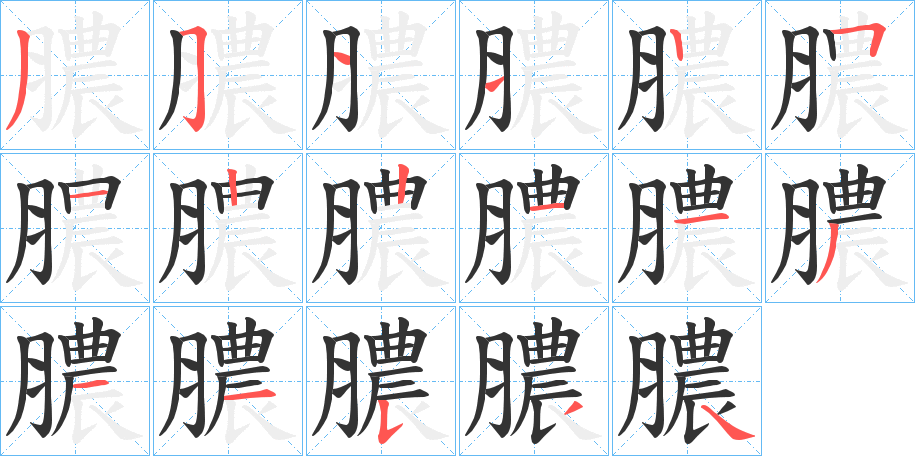 膿字的笔顺