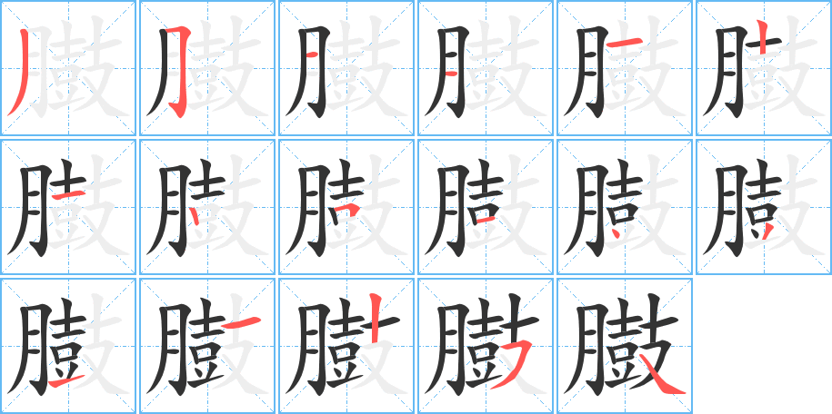 臌字的笔顺