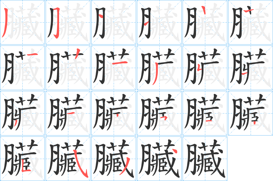 臟字的笔顺