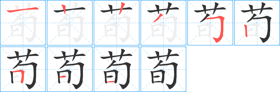 荀字的笔顺