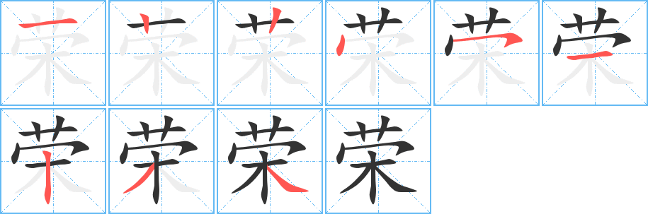 荣字的笔顺