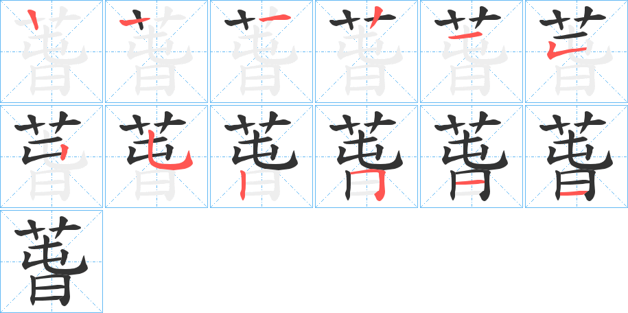 萅字的笔顺