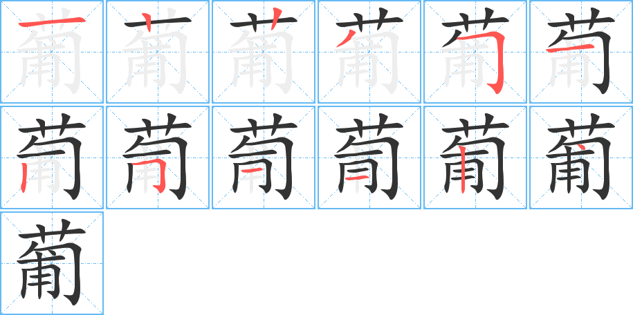 葡字的笔顺