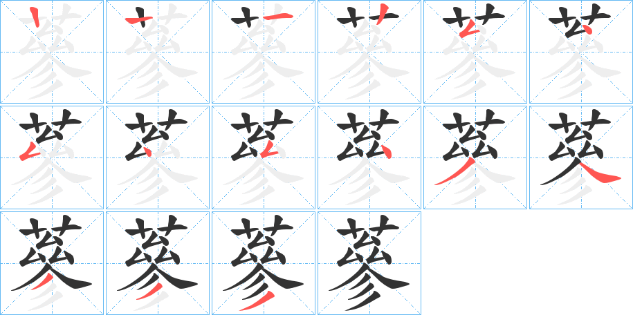 蔘字的笔顺