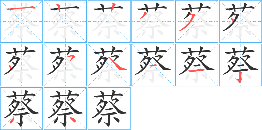 蔡字的笔顺