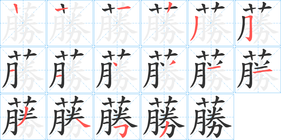 蕂字的笔顺