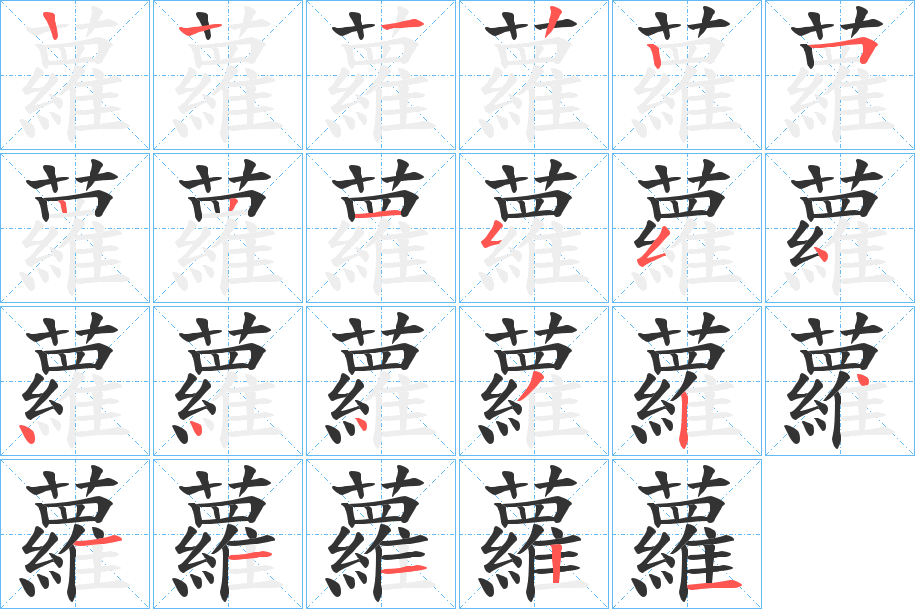 蘿字的笔顺