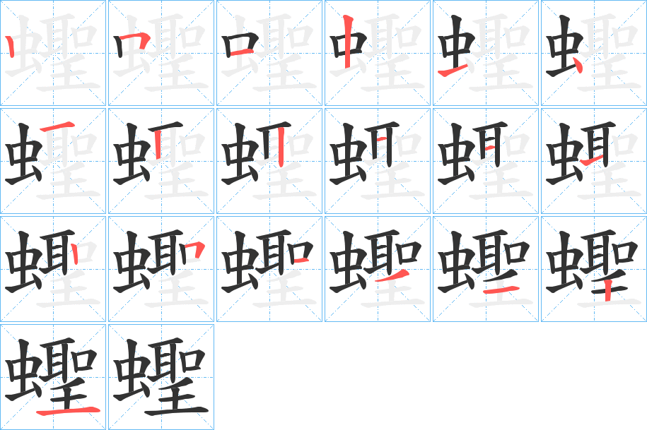 蟶字的笔顺