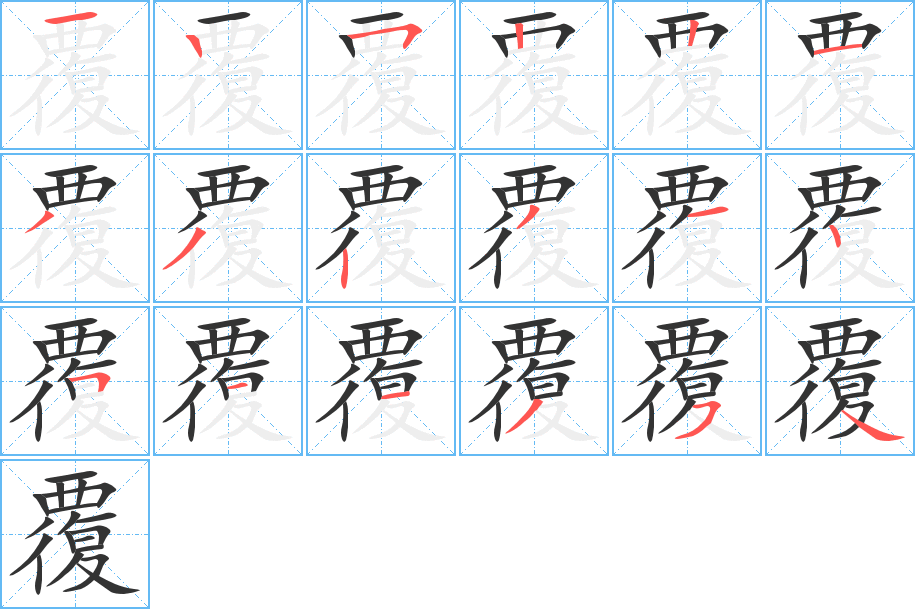 覆字的笔顺