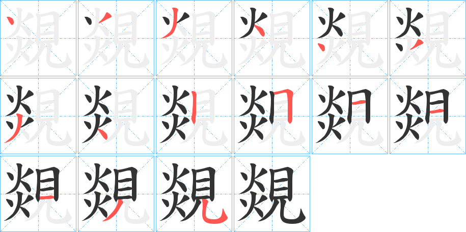 覢字的笔顺
