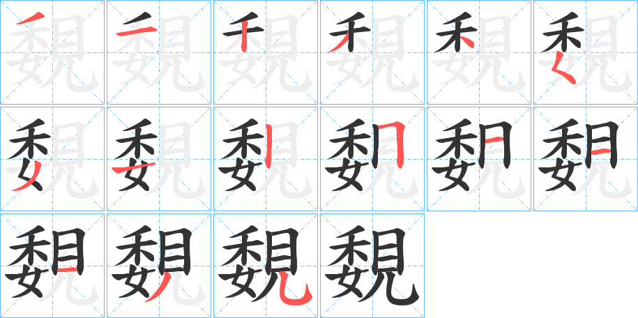 覣字的笔顺