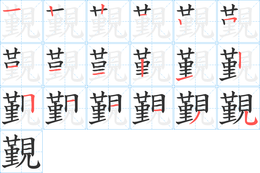 覲字的笔顺