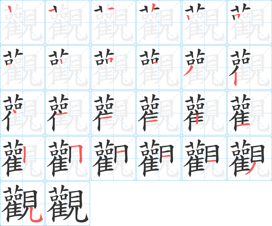 觀字的笔顺