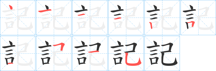 記字的笔顺