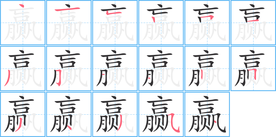 赢字的笔顺