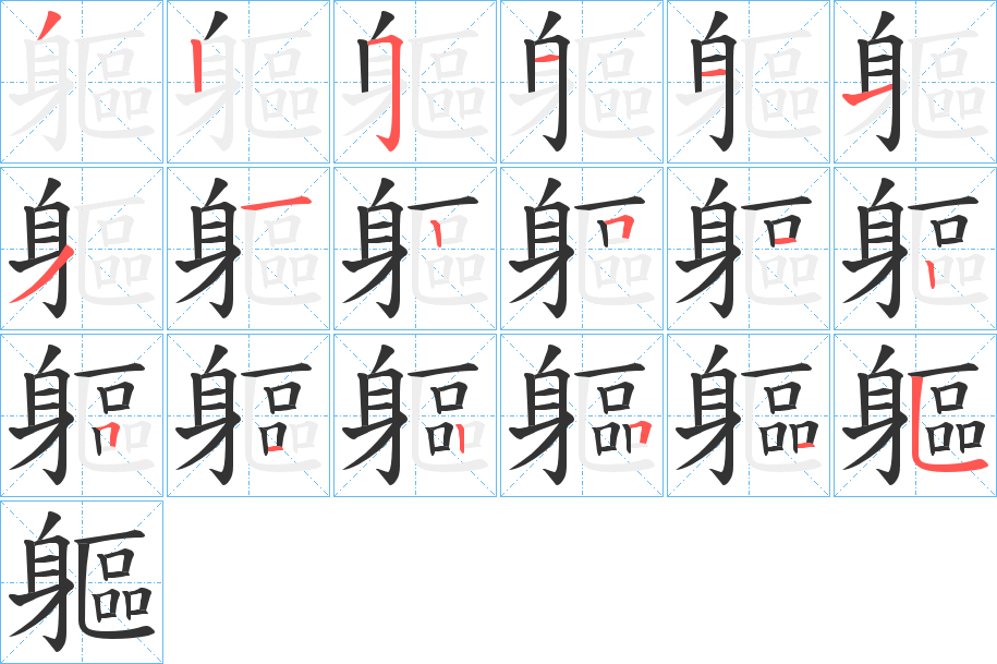 軀字的笔顺
