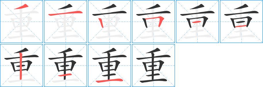 重字的笔顺