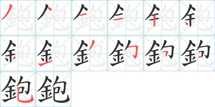 鉋字的笔顺