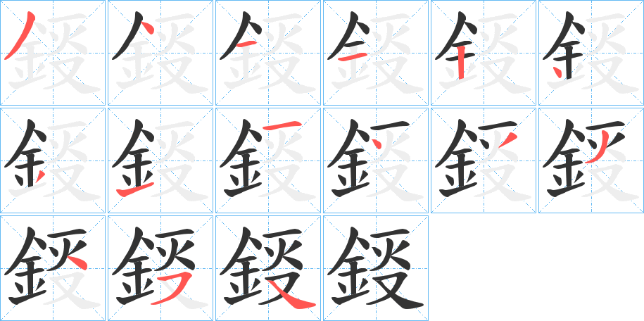 鋄字的笔顺