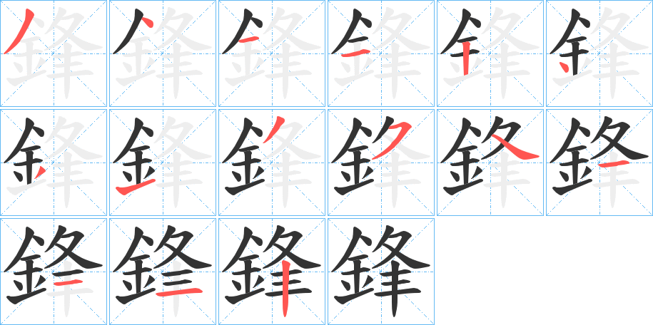 鋒字的笔顺