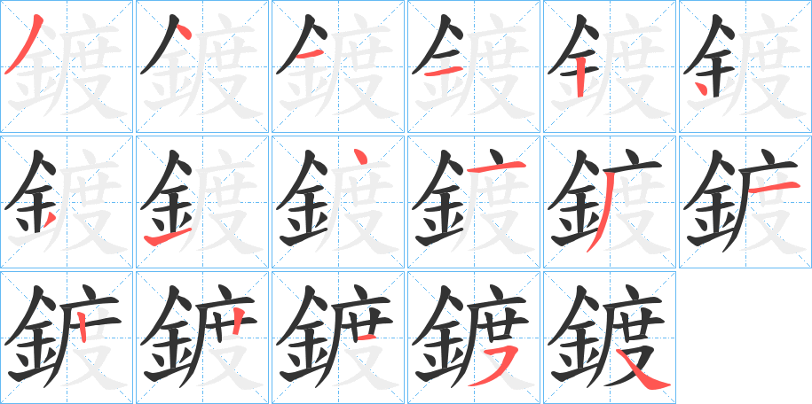 鍍字的笔顺