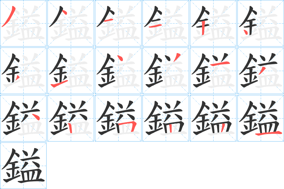 鎰字的笔顺