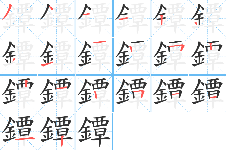 鐔字的笔顺