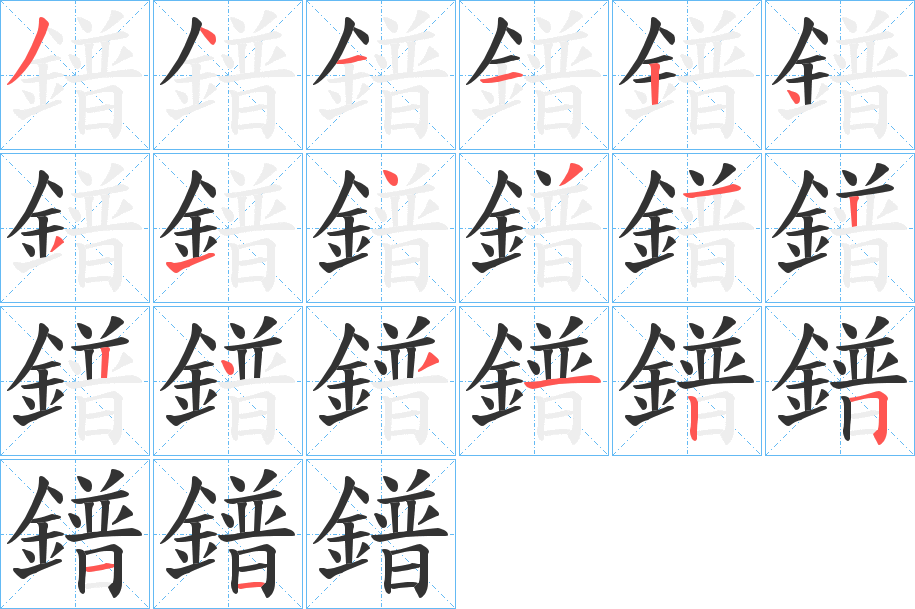 鐠字的笔顺